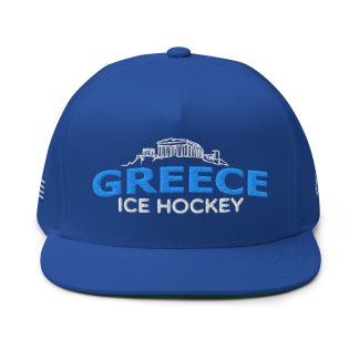 Greece Ice Hockey - Flat Bill Cap - Blue