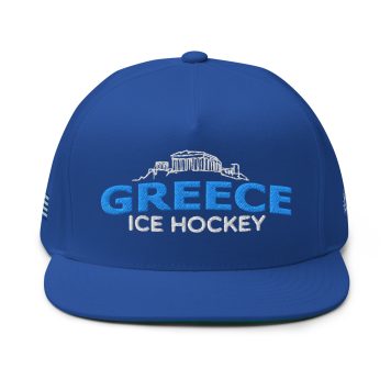 Greece Ice Hockey - Flat Bill Cap - Blue