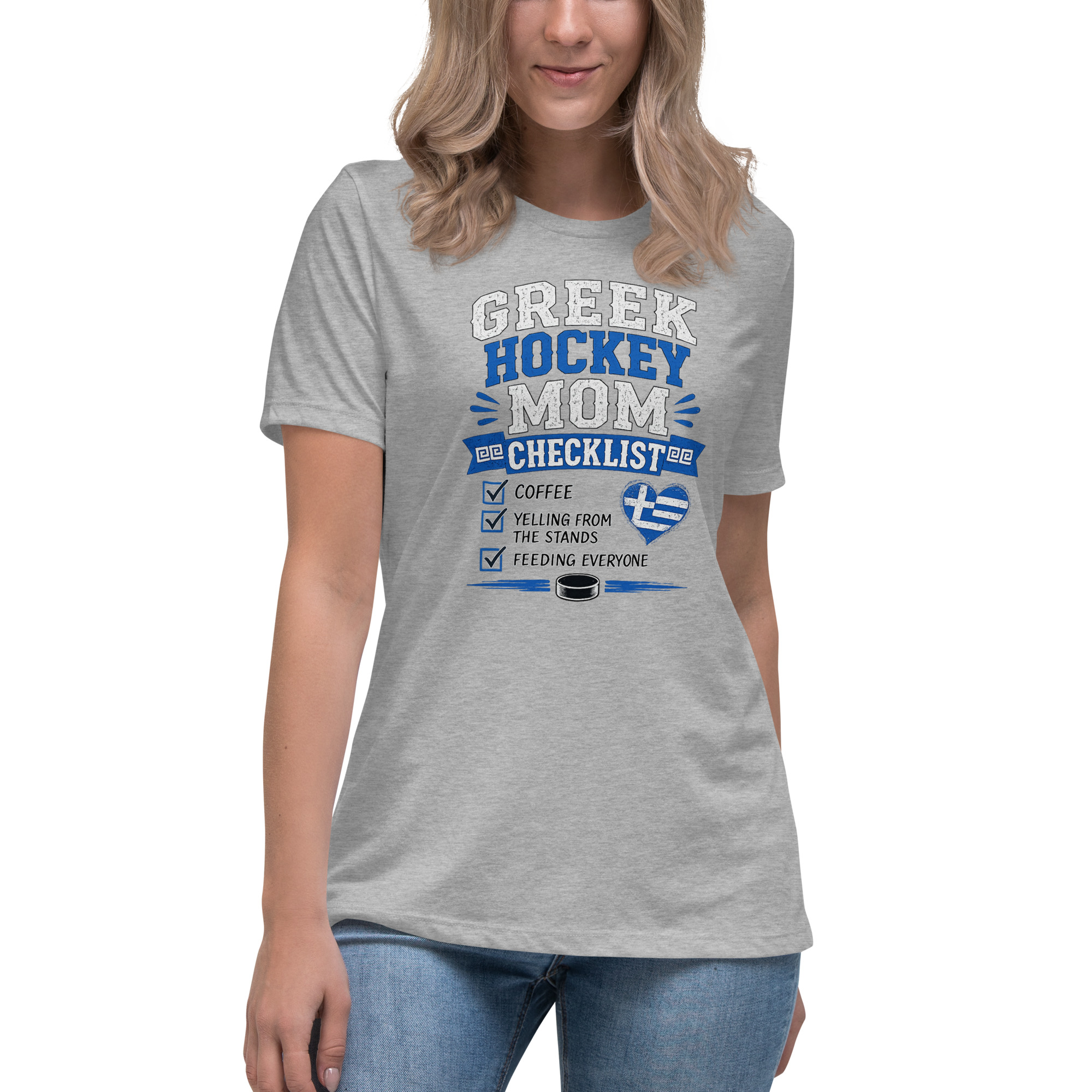 Greek Hockey Mom - Relaxed T-Shirt - Image 2