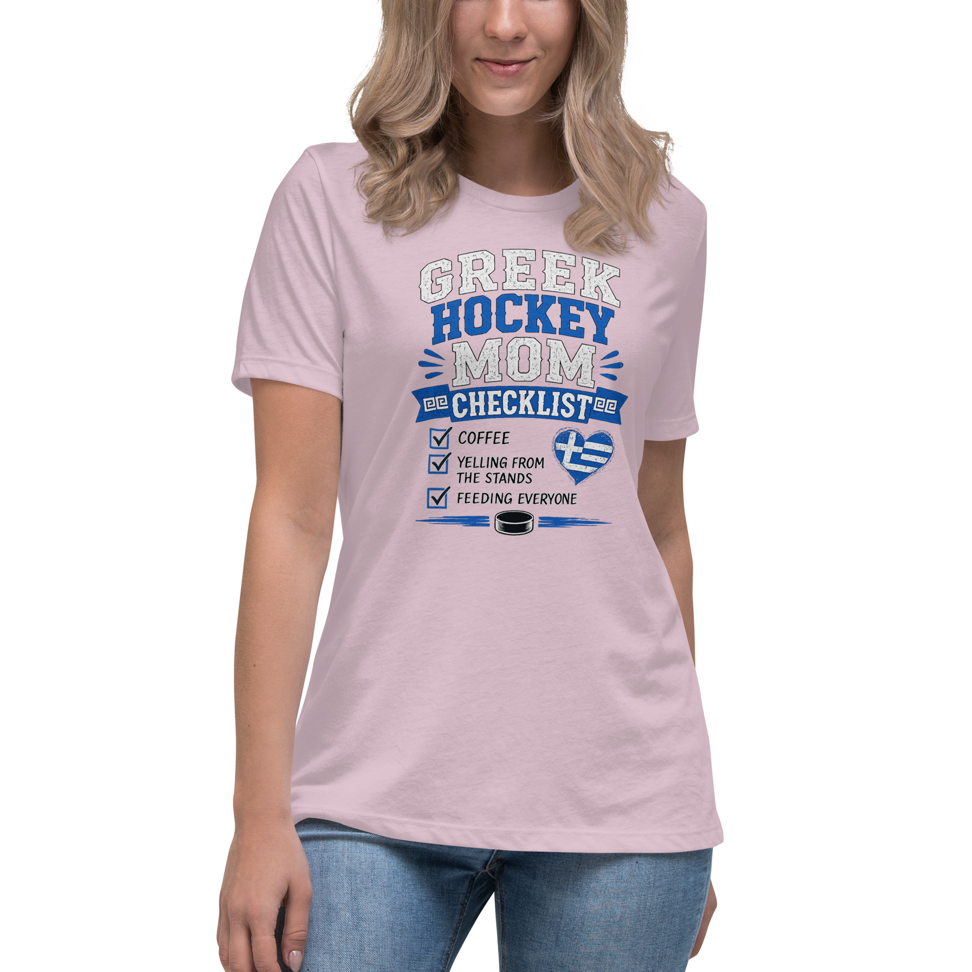 Greek Hockey Mom - Relaxed T-Shirt - Image 3