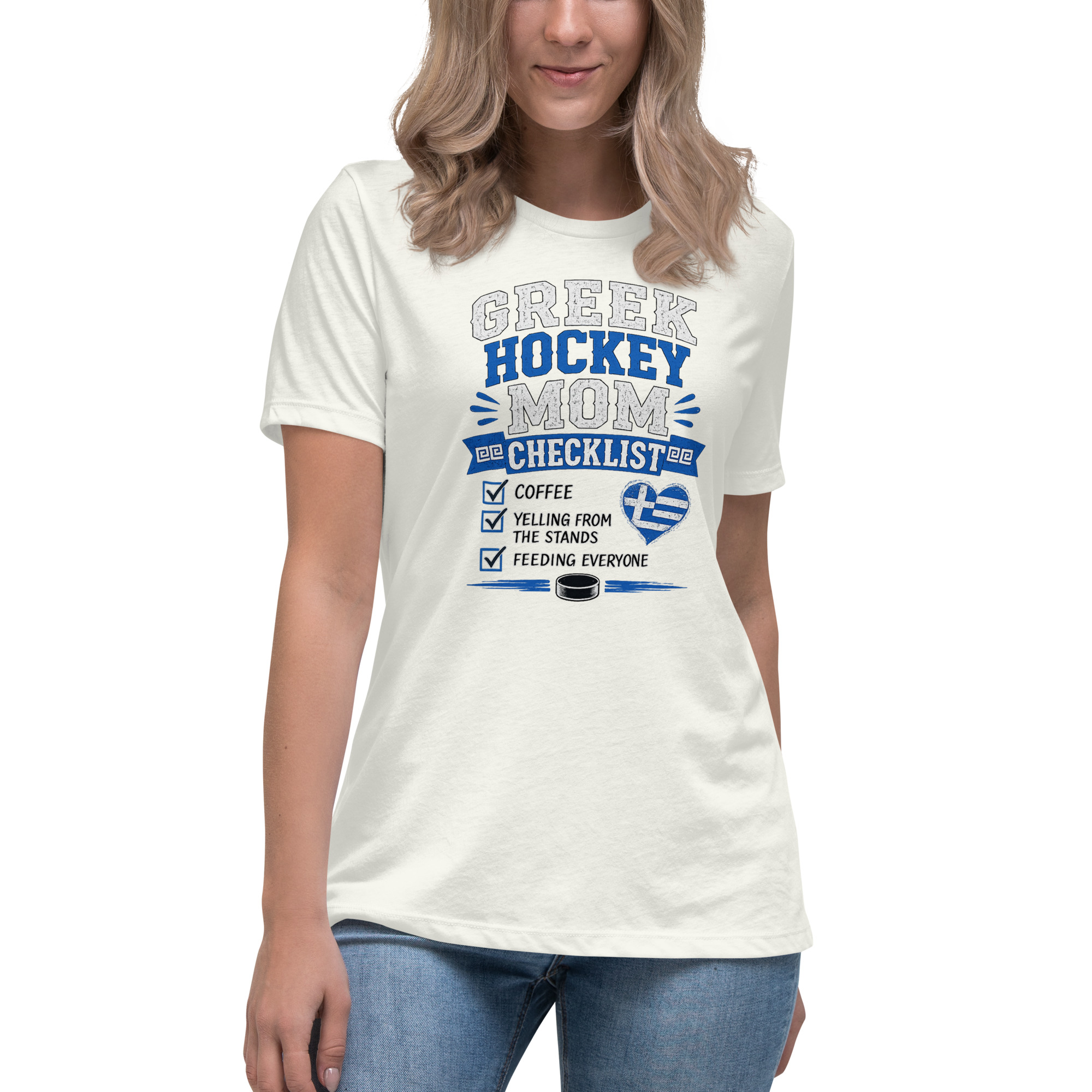 Greek Hockey Mom - Relaxed T-Shirt - Image 4